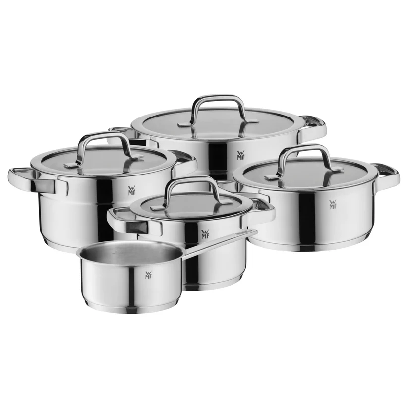 WMF Compact Cuisine Topfset 5-teilig Induktion Edelstahl stapelbar mit Glasdeckel