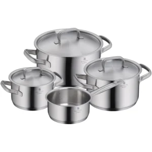 WMF Gourmet Plus Topfset 4-teilig Induktion Edelstahl mit Metalldeckel